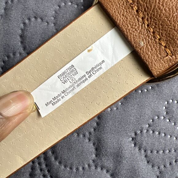 Vince Camuto Cognac Belt w/Gold Buckle, Ring loops & Medallion SZ L: NWT Beige - Picture 6 of 10